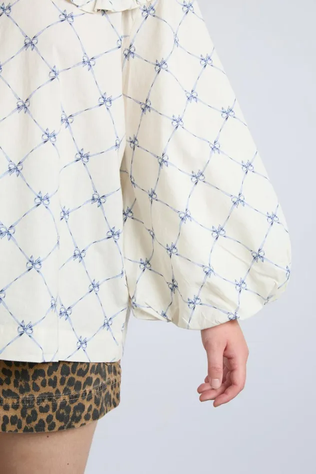 Women Tops Damson Madder Lola Blouse 8211 Bow Print