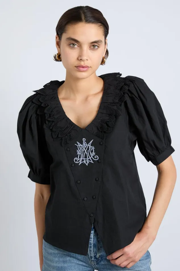 Women Tops Damson Madder Lottie Blouse 8211 Black
