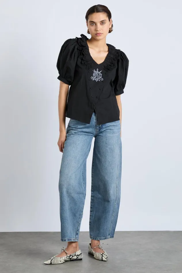 Women Tops Damson Madder Lottie Blouse 8211 Black