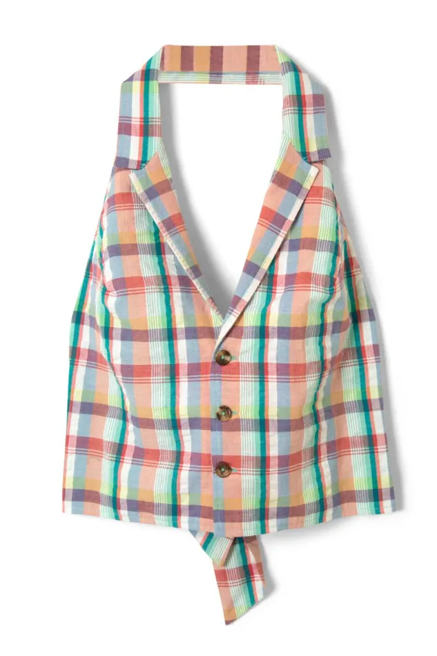 Women Tops Damson Madder Maya Waistcoat 8211 Picnic Check