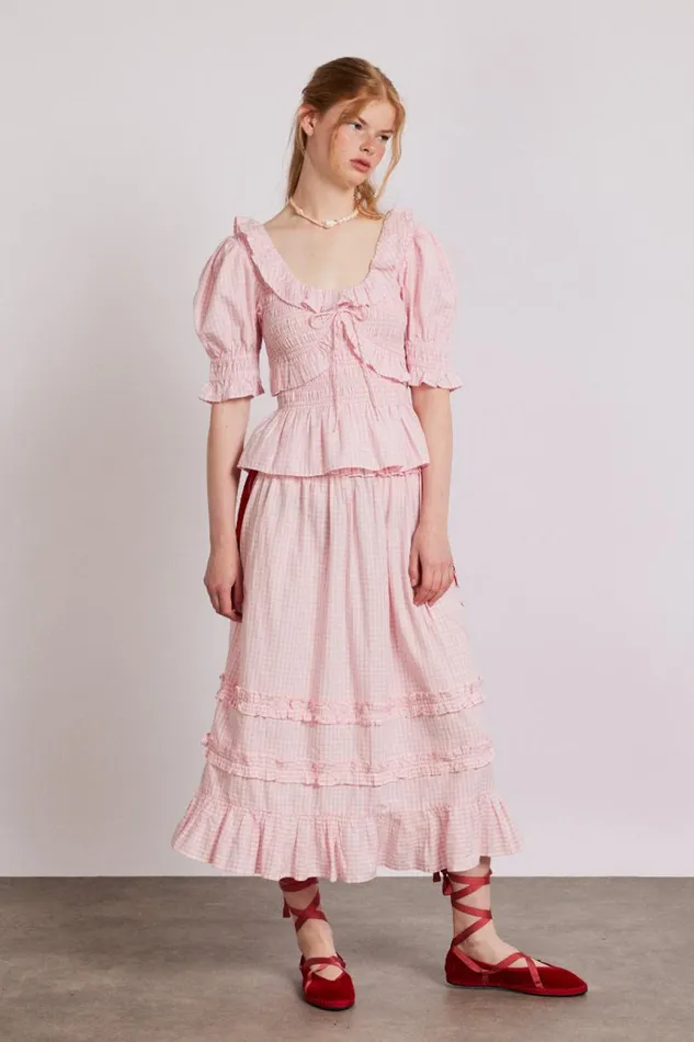 Women Tops Damson Madder Meghan Blouse 8211 Pink Gingham
