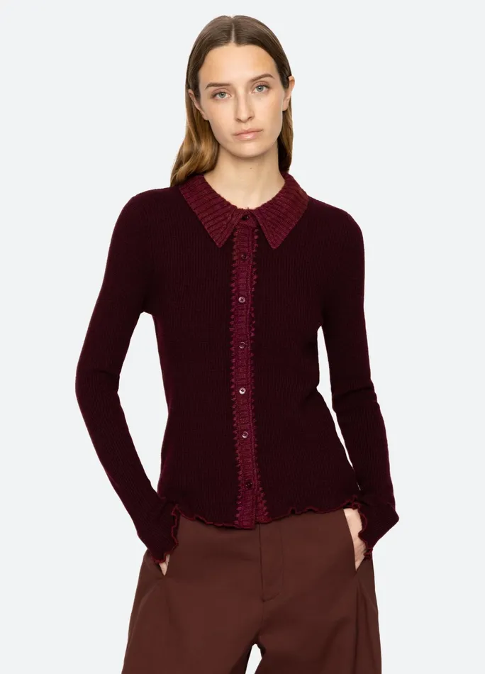 Women Tops Sea New York Clare Cardigan Burgundy