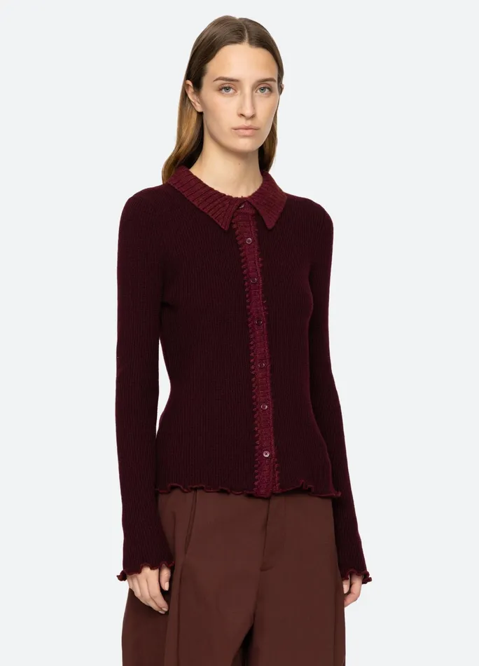 Women Tops Sea New York Clare Cardigan Burgundy