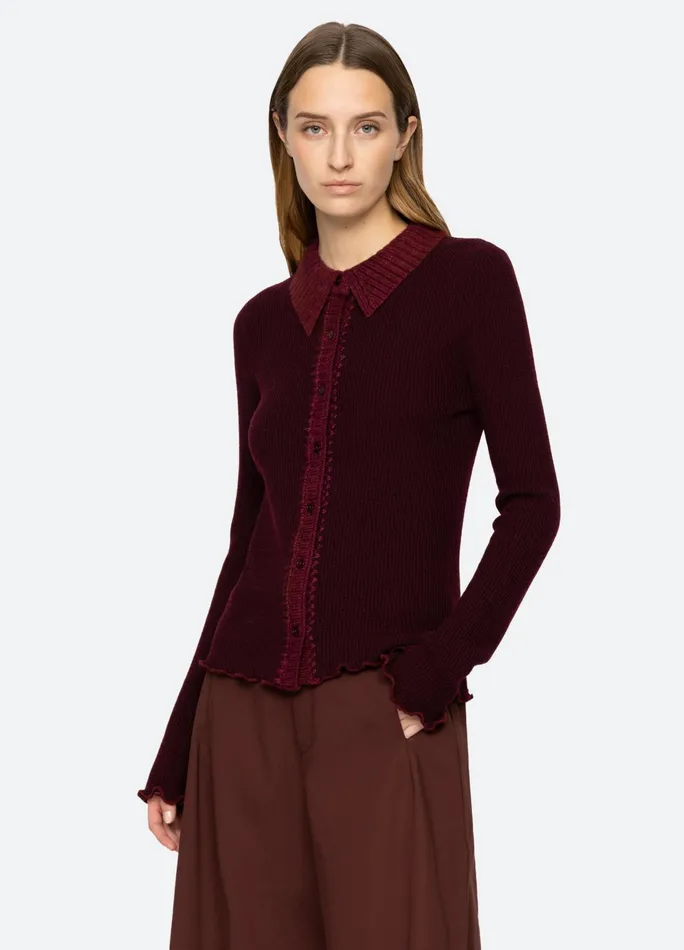 Women Tops Sea New York Clare Cardigan Burgundy