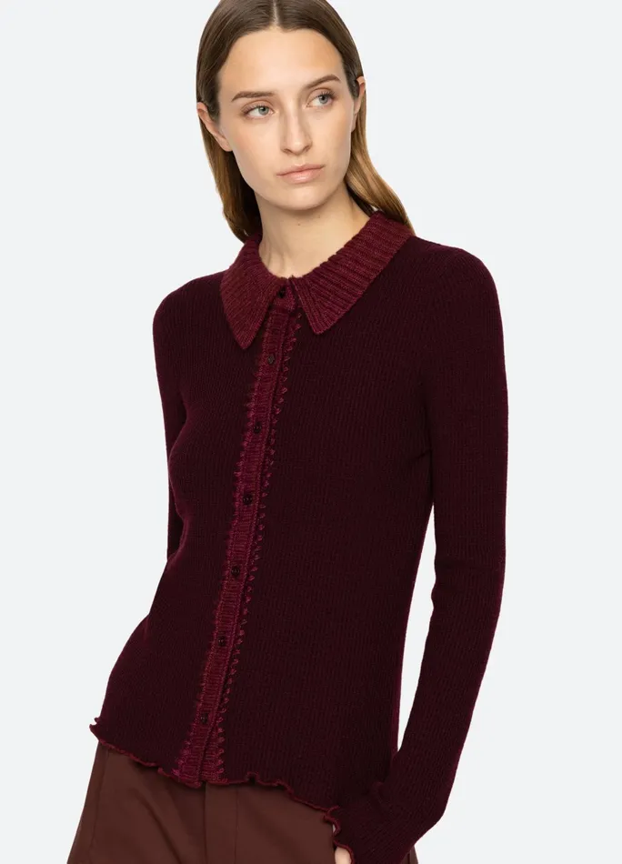 Women Tops Sea New York Clare Cardigan Burgundy