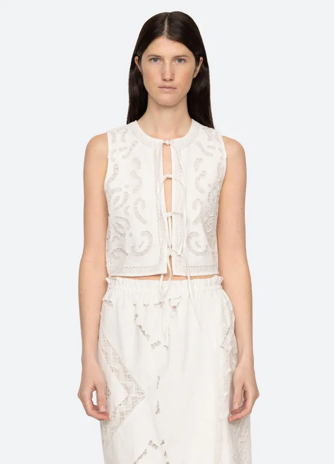 Women Tops Sea New York Edith Vest White
