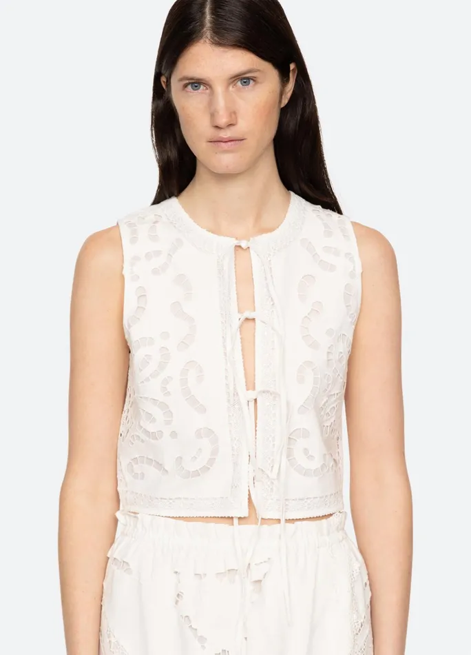 Women Tops Sea New York Edith Vest White