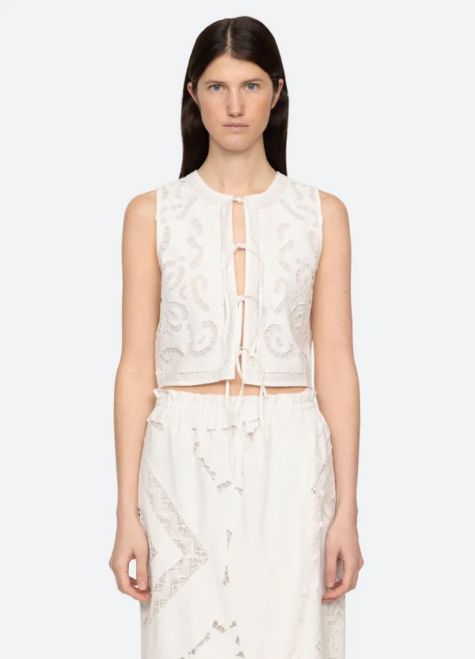 Women Tops Sea New York Edith Vest White