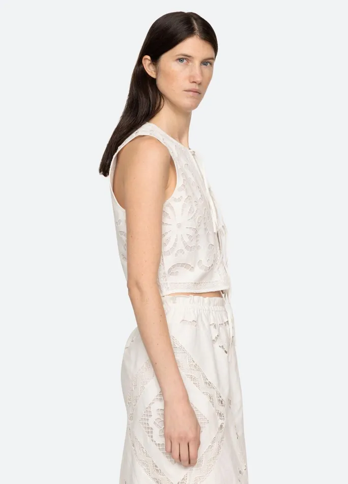Women Tops Sea New York Edith Vest White