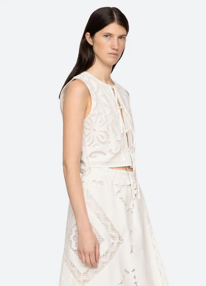 Women Tops Sea New York Edith Vest White
