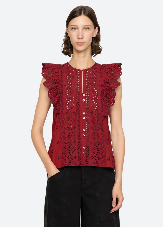 Women Tops Sea New York Lainey Tank Red