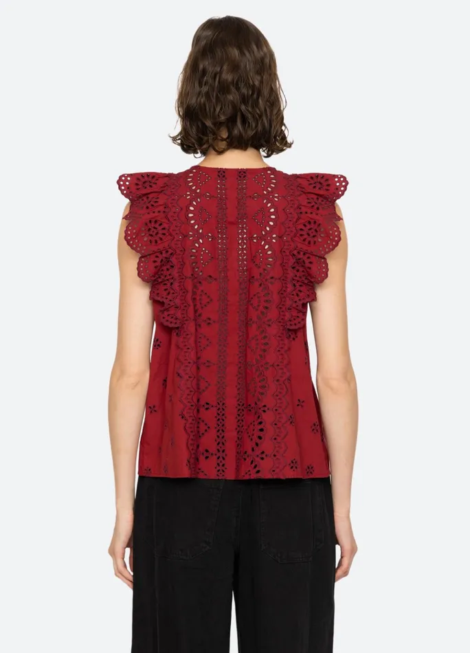 Women Tops Sea New York Lainey Tank Red