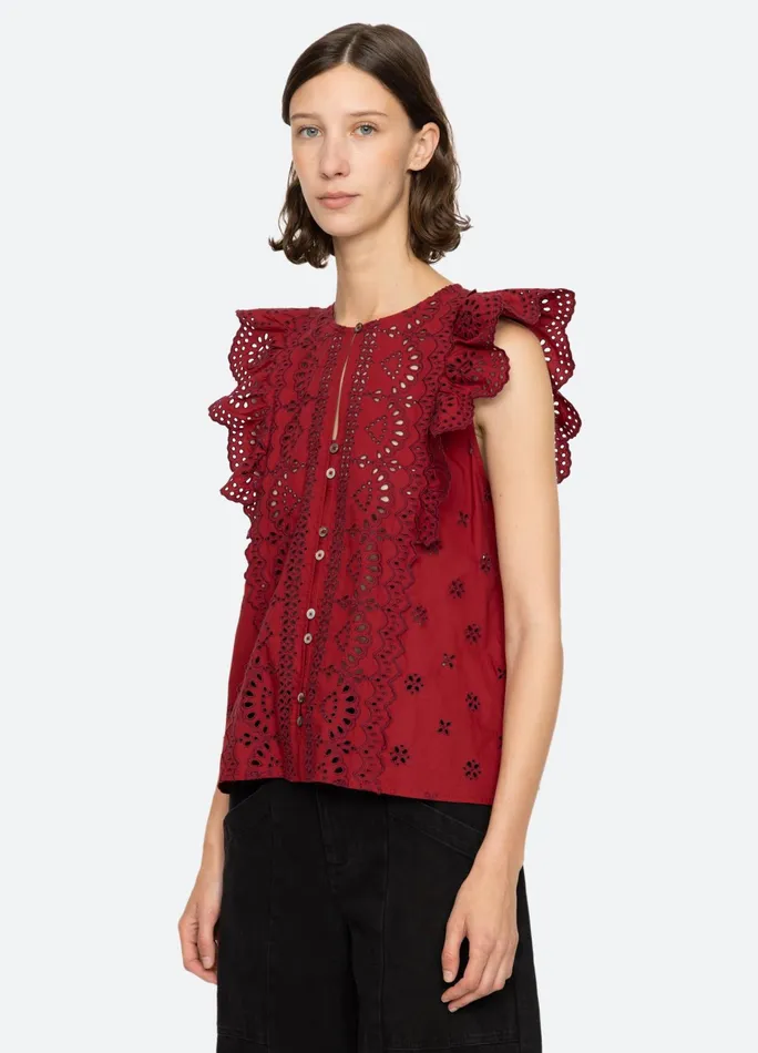 Women Tops Sea New York Lainey Tank Red