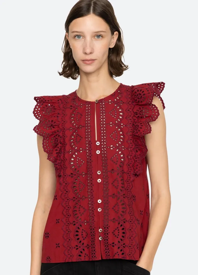 Women Tops Sea New York Lainey Tank Red