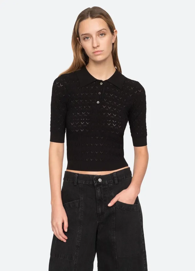 Women Tops Sea New York Rue Polo Sweater Black