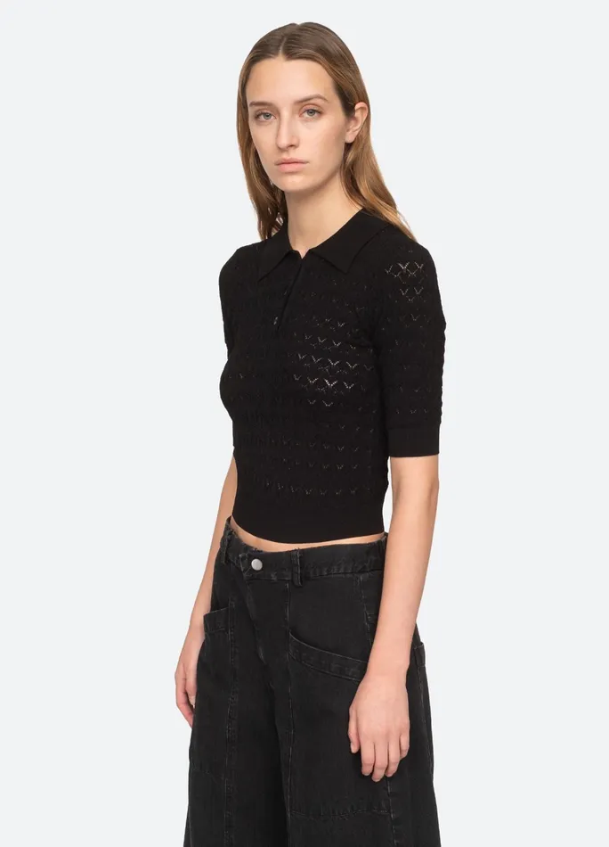 Women Tops Sea New York Rue Polo Sweater Black