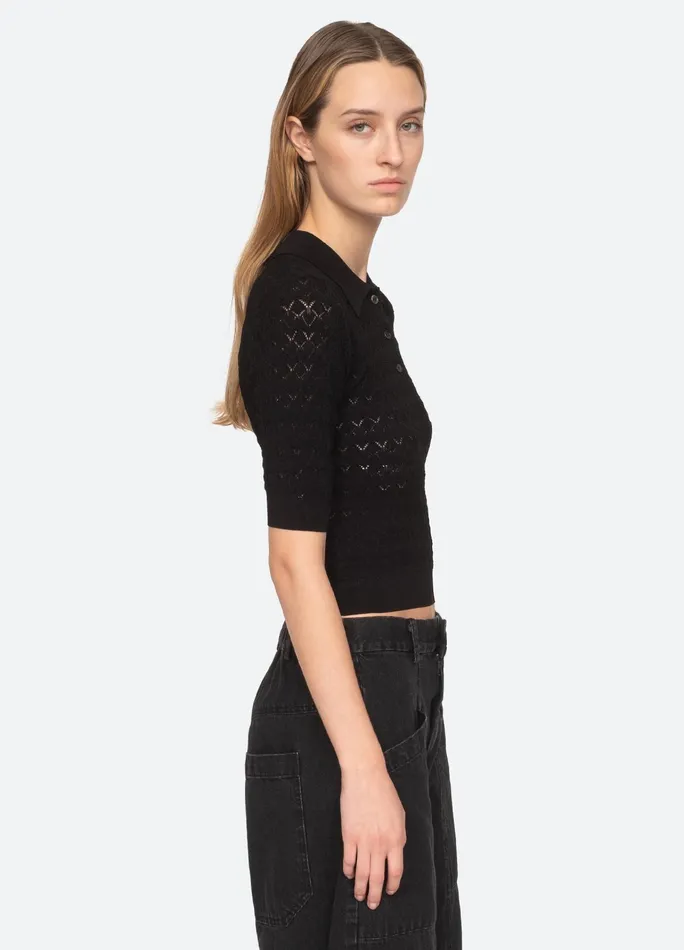 Women Tops Sea New York Rue Polo Sweater Black