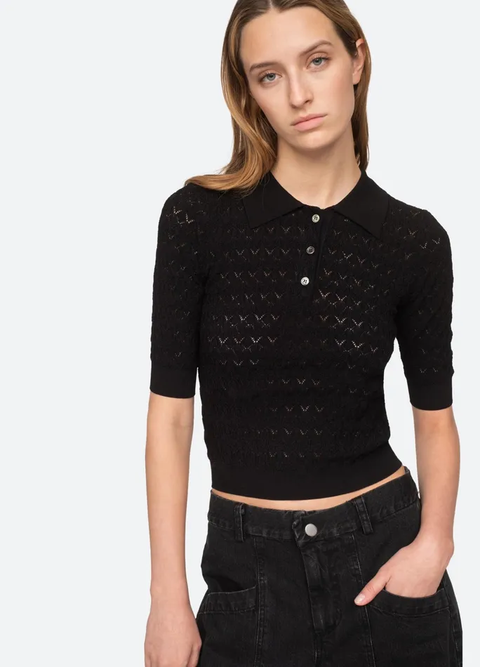 Women Tops Sea New York Rue Polo Sweater Black