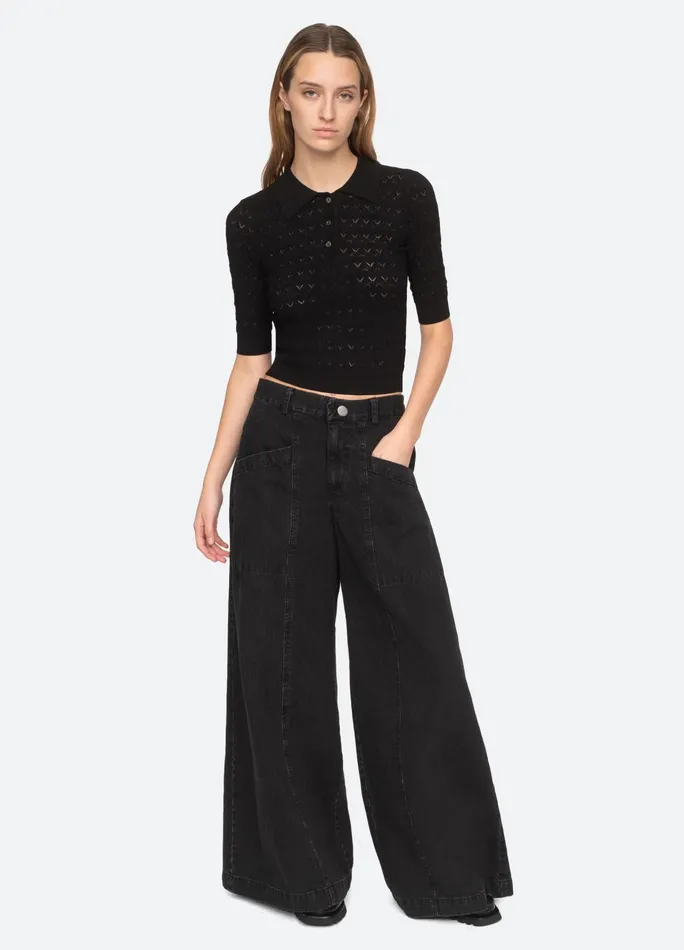 Women Tops Sea New York Rue Polo Sweater Black