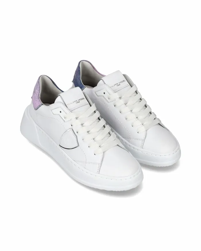 Women Tres Temple Sneakers WhiteBlue Shoes Philippe Model Paris Casual