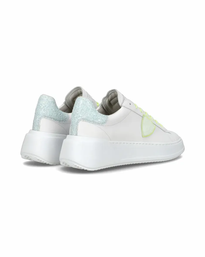 Women Tres Temple Sneakers WhiteYellow Shoes Philippe Model Paris Casual