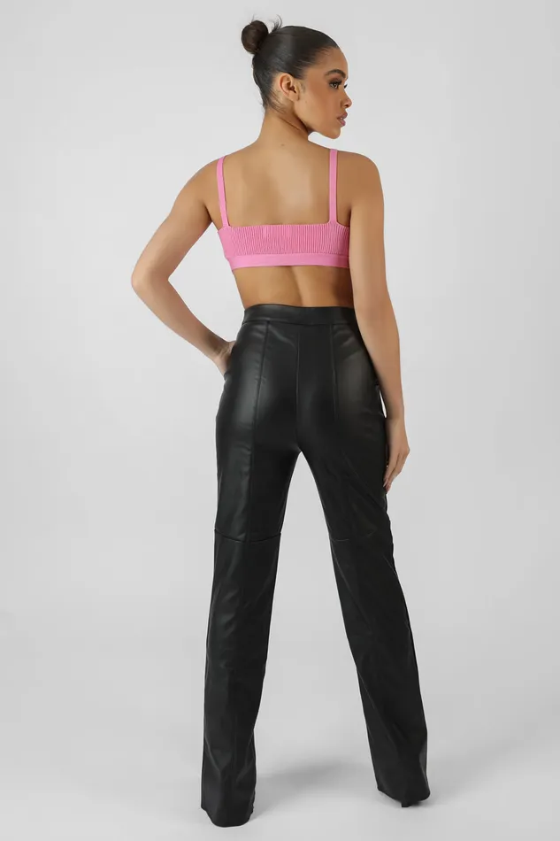 Women Triangle Knitted Bralet Pink Kaiia Pink Public Desire Knitwear
