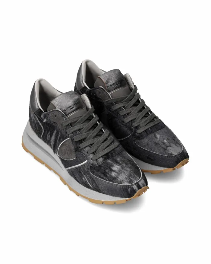 Women Tropez Haute Sneakers Gray Shoes Philippe Model Paris Casual