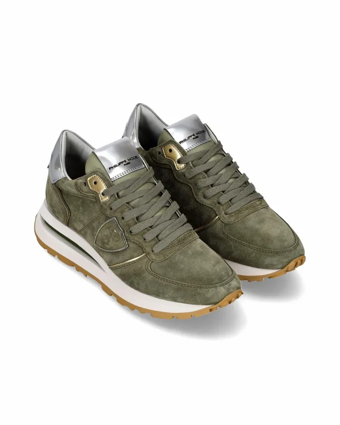 Women Tropez Haute Sneakers Green Shoes Philippe Model Paris Low