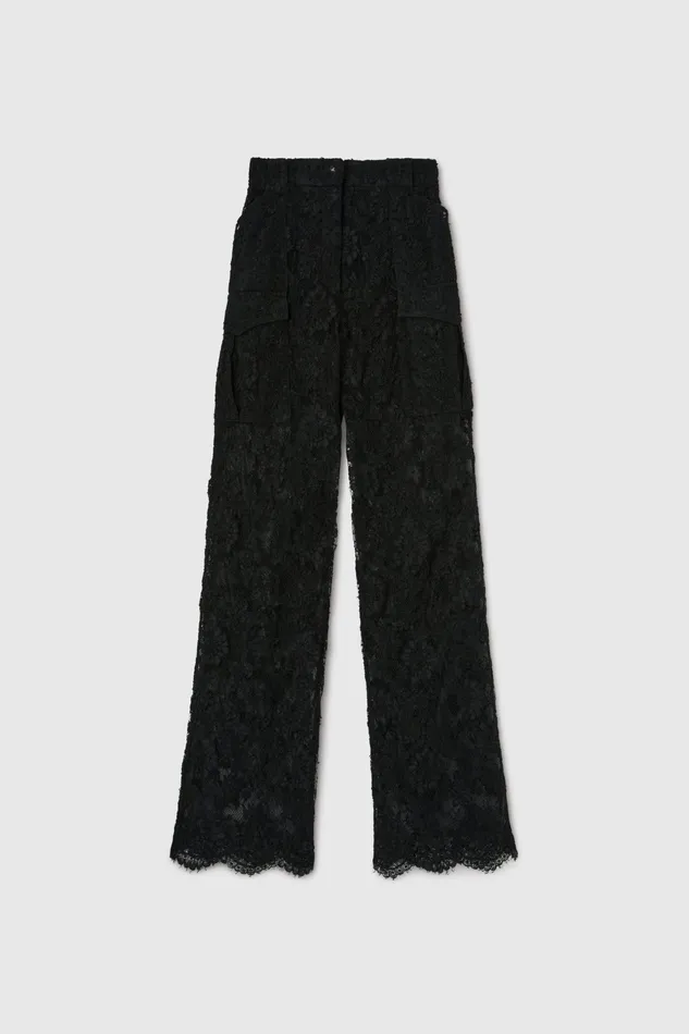 Women Trousers Ermanno Scervino Luxury Broderie Lace Black Trousers Cargo 8211 Ermanno Scervino Black Women Trousers Ermanno Scervino Luxury Broderie Lace Black Trousers Cargo 8211 Ermanno Scervino Black