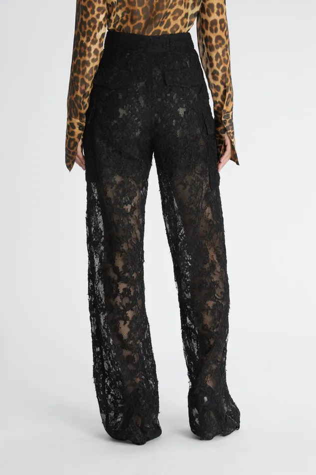 Women Trousers Ermanno Scervino Luxury Broderie Lace Black Trousers Cargo 8211 Ermanno Scervino Black