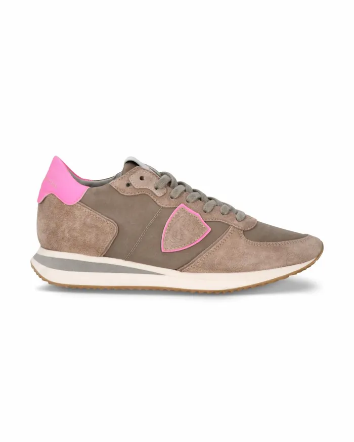 Women Trpx Sneakers BeigeFuchsia Shoes Philippe Model Paris Running