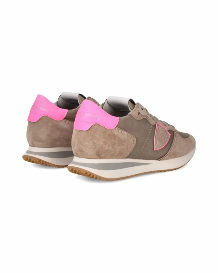 Women Trpx Sneakers BeigeFuchsia Shoes Philippe Model Paris Running
