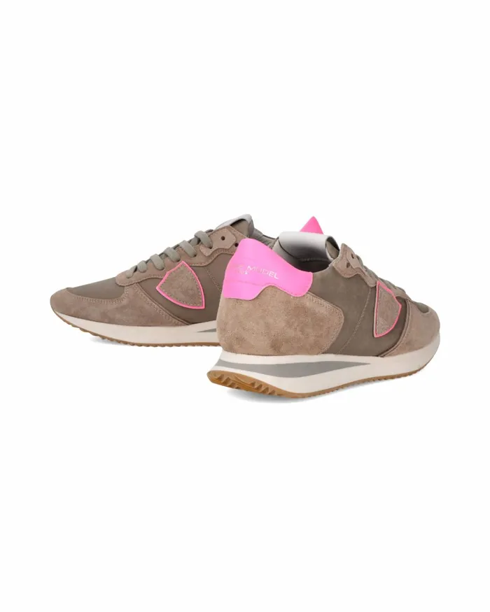 Women Trpx Sneakers BeigeFuchsia Shoes Philippe Model Paris Running