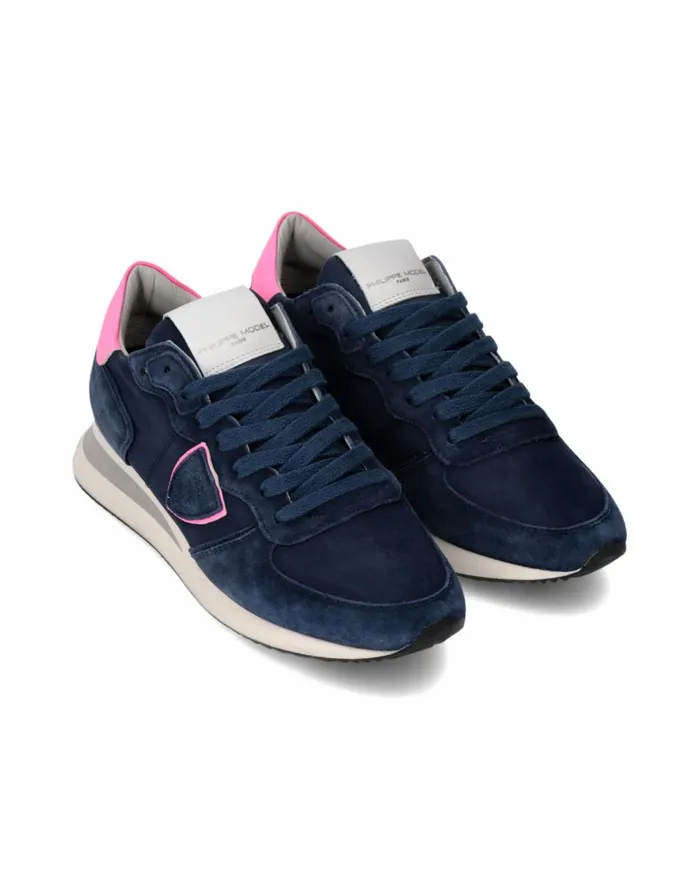 Women Trpx Sneakers BlueFuchsia Shoes Philippe Model Paris Casual