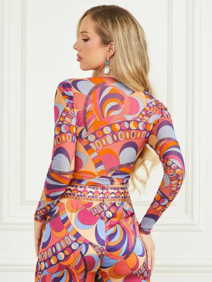 Women Tulum Mesh Top Tulum Print Marciano Tops And Sweaters Women Tulum Mesh Top Tulum Print Marciano Tops And Sweaters