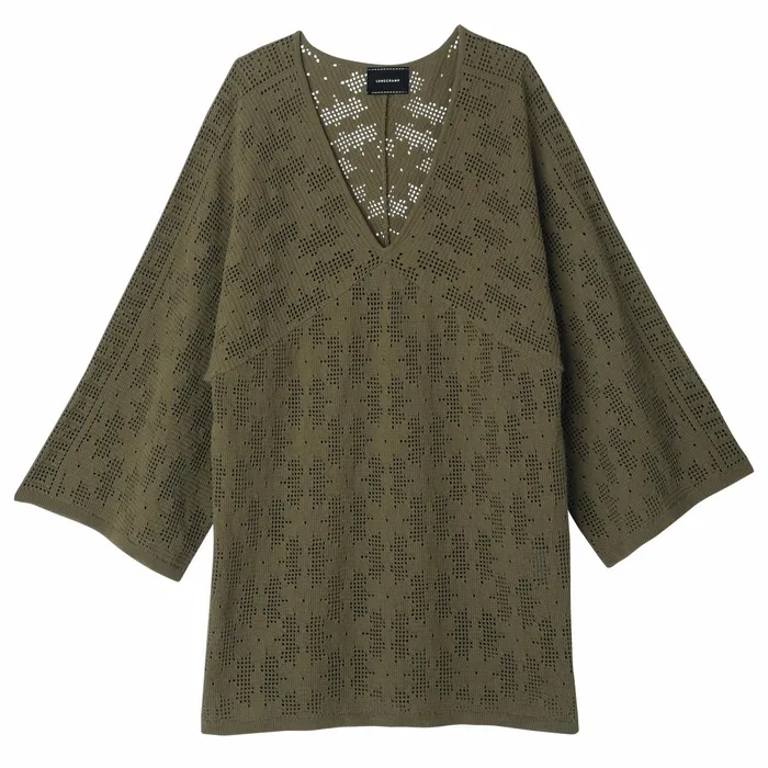 Women Tunic Khaki Longchamp Dresses and Skirts