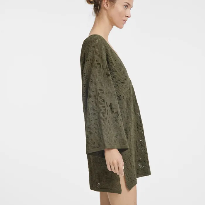 Women Tunic Khaki Longchamp Dresses and Skirts