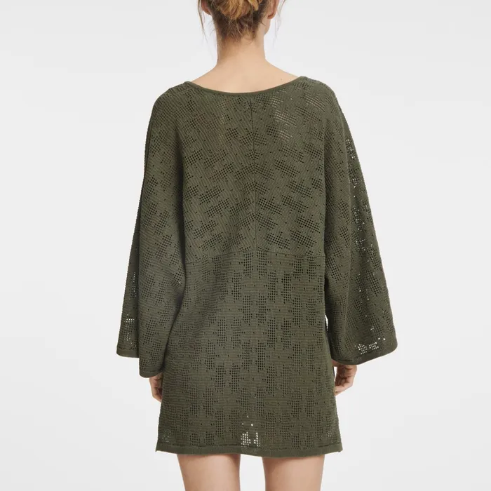 Women Tunic Khaki Longchamp Dresses and Skirts