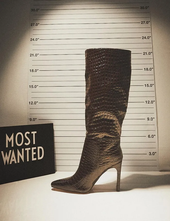 Women Undone Brown Patent Croc Knee High Zip Up Pointed Toe Thin Block Heeled Boots Brown Public Desire Long Boots Women Undone Brown Patent Croc Knee High Zip Up Pointed Toe Thin Block Heeled Boots Brown Public Desire Long Boots