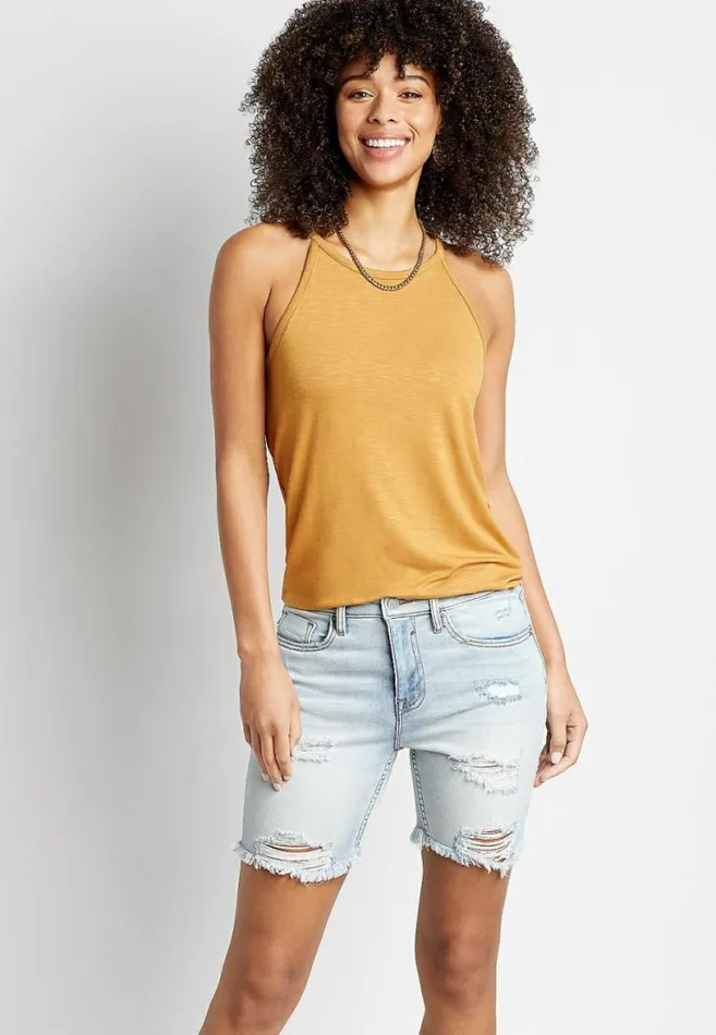 Women Vigoss Classic High Rise Light Ripped 7In Bermuda Short Maurices Bottoms Women Vigoss Classic High Rise Light Ripped 7In Bermuda Short Maurices Bottoms
