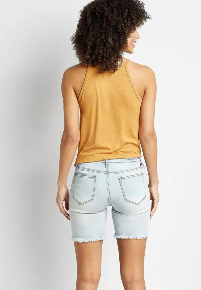 Women Vigoss Classic High Rise Light Ripped 7In Bermuda Short Maurices Bottoms