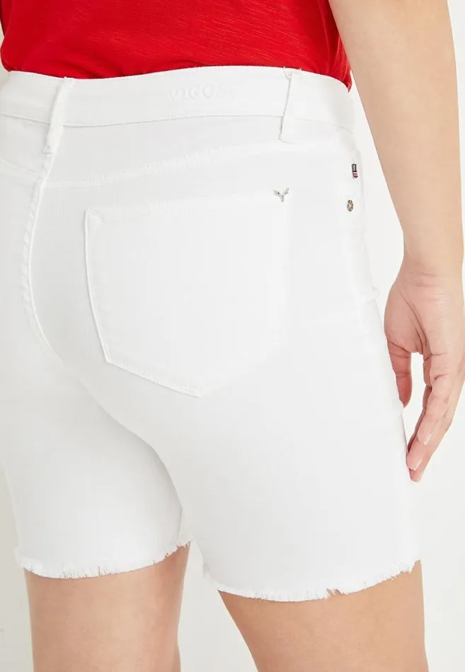 Women Vigoss Classic High Rise Ripped Bermuda Short Maurices Bottoms