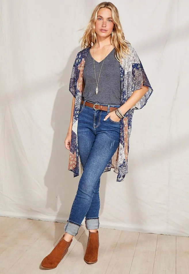 Women Vintage High Rise Dark Wash Cuffed Jegging Maurices Jeans