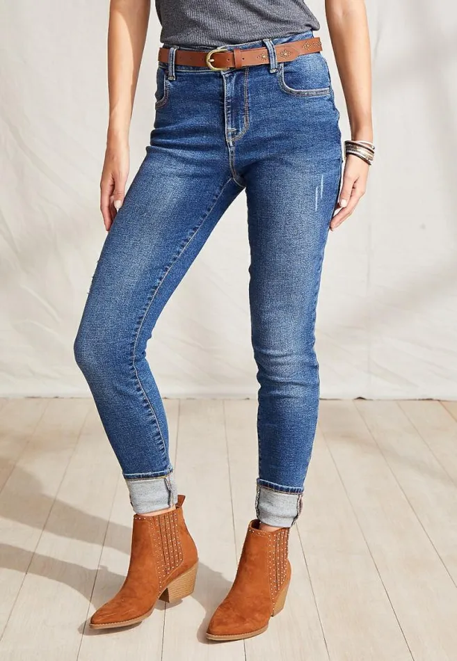 Women Vintage High Rise Dark Wash Cuffed Jegging Maurices Jeans