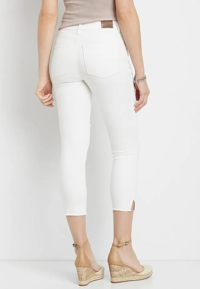 Women Vintage High Rise Double Button Cropped Jean Maurices Bottoms