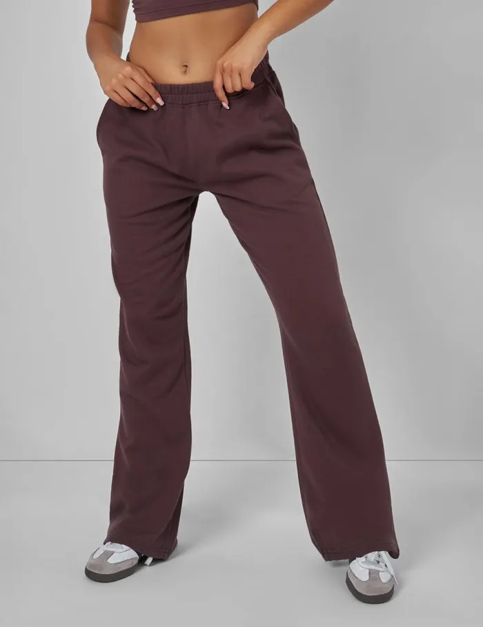 Women Wide Leg Sweat Pants Mochaa Brown Public Desire Tracksuit