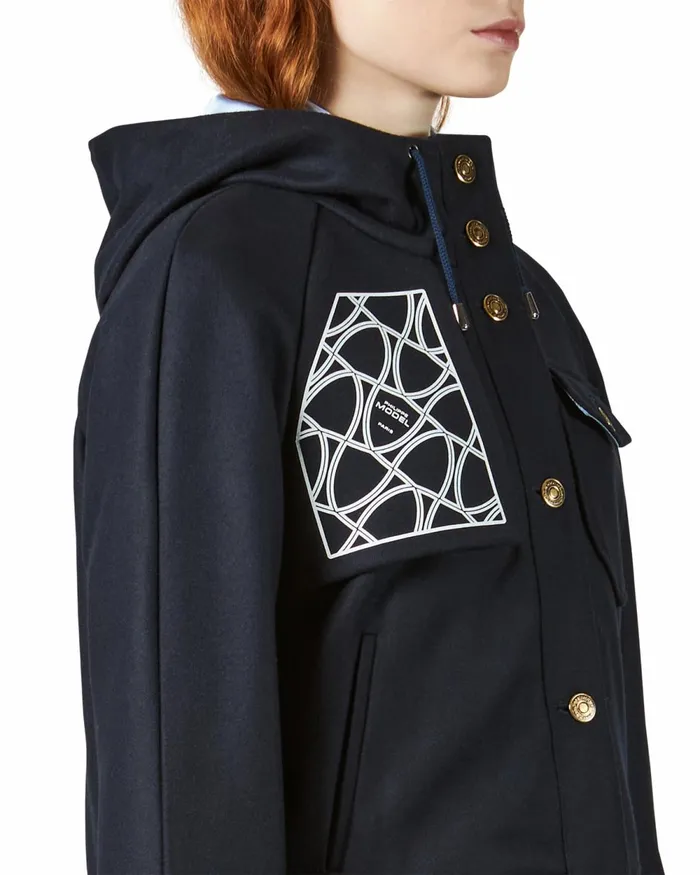 Women Windbreaker Jacket 8211 Navy Blue Paris Philippe Model Paris Outerwear