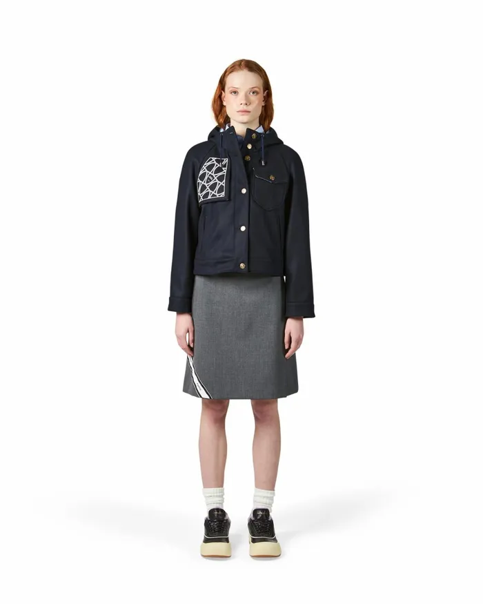 Women Windbreaker Jacket 8211 Navy Blue Paris Philippe Model Paris Outerwear