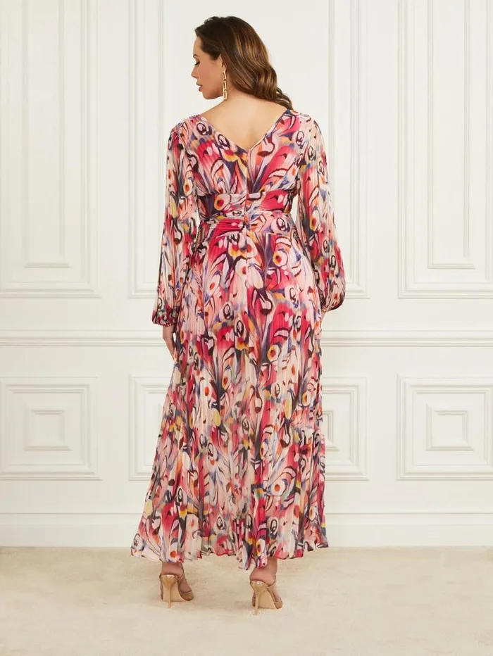 Women Wonderland Pleated Maxi Dress Wonderland Print Marciano Dresses Women Wonderland Pleated Maxi Dress Wonderland Print Marciano Dresses