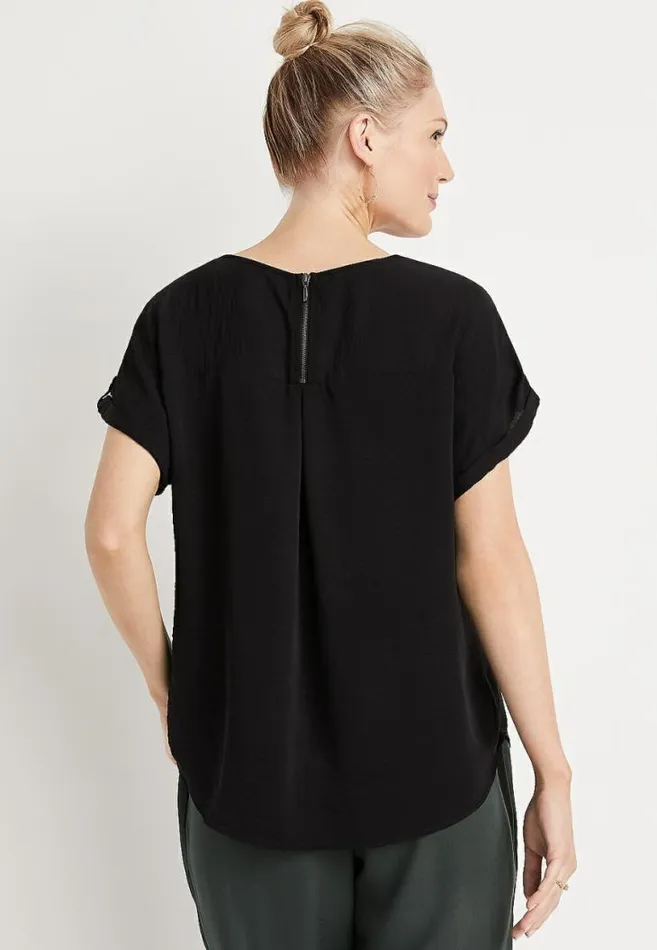 Women Zipper Back Blouse Maurices Tops